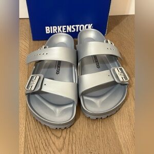 Birkenstock Arizona Essentials EVA Metallic Silver EU 43/44 Brand New